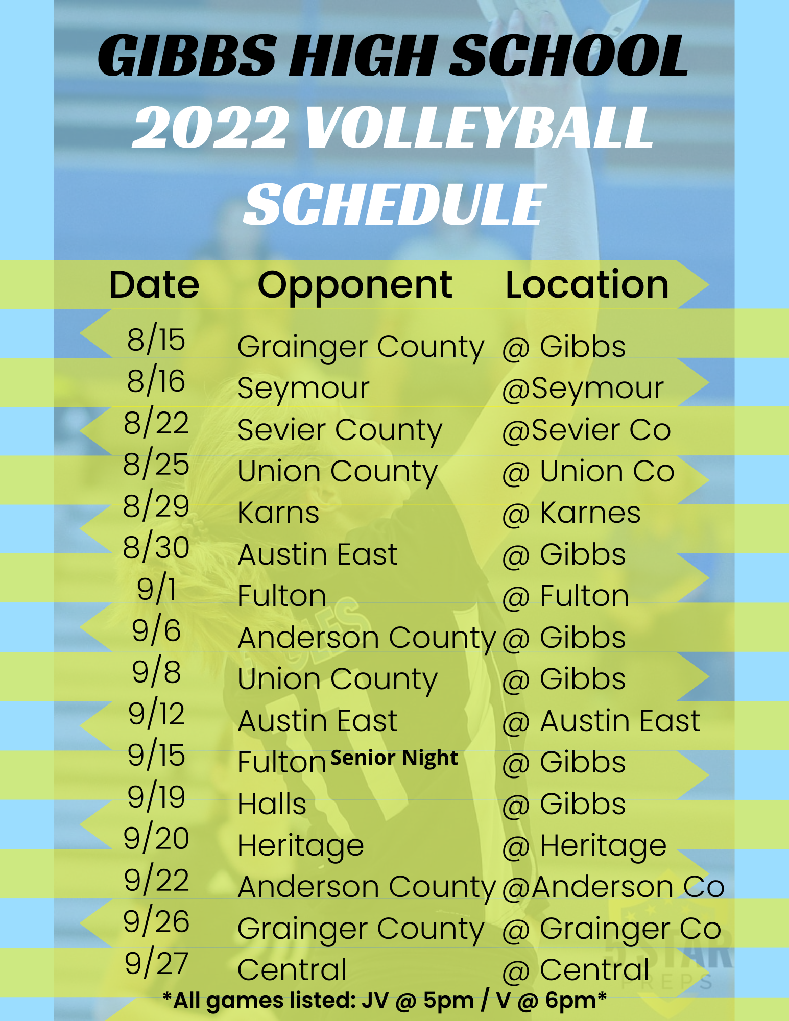 Fall Schedule